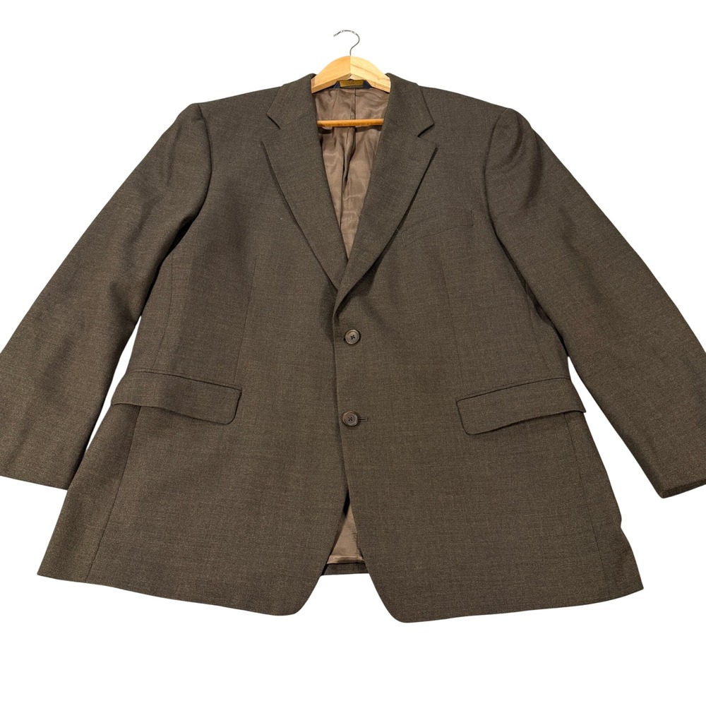 Brooks Brothers 346 Mens 46R Classic Fit Brown Wool 2-Button Sport Coat Blazer